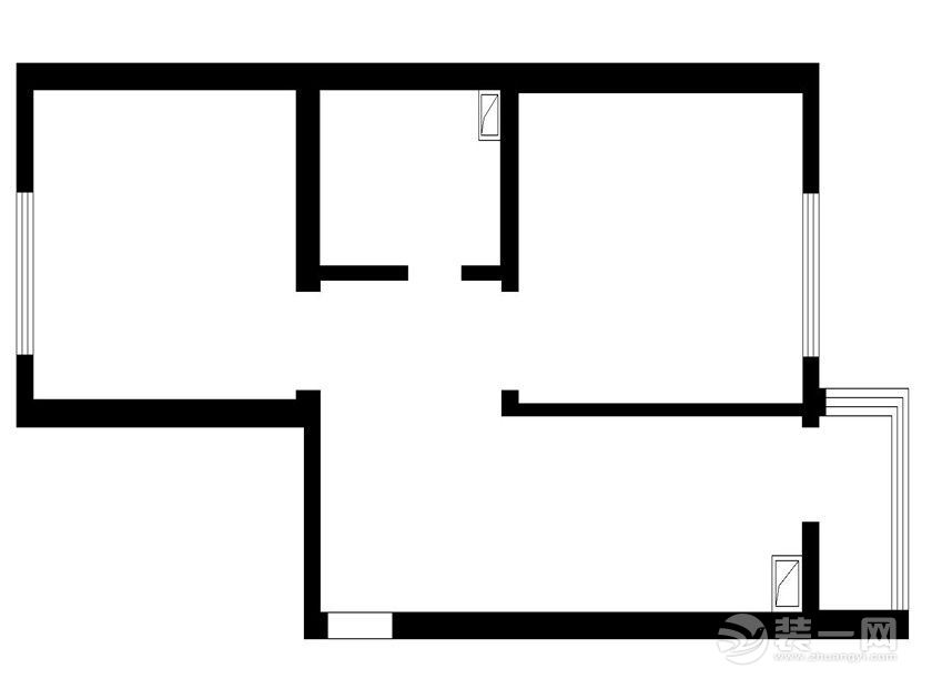 南昌万达文化旅游60平米一居室现代简约风格原始平面图