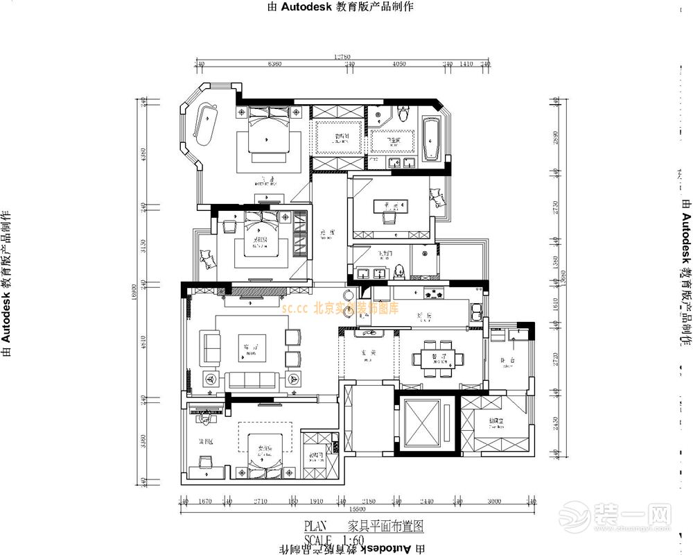 南昌東方海德堡180平米四居室歐式風(fēng)格