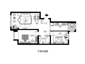 南昌睿城臻品97平米两居室地中海风格平面设计图