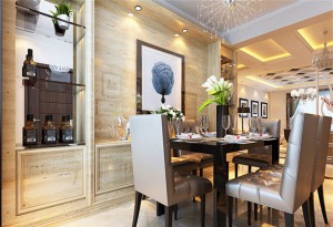 南昌保利金香槟146平米三居室现代风格餐厅效果图 2
