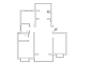 南昌仁恒翠竹园120平米三居室现代简约风格户型图