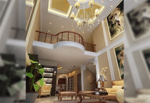 南昌加洲陽光250平別墅歐式風格吊頂效果圖