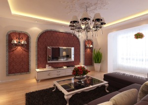 南昌萬科城140平米三居室簡歐風格案例圖