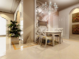 南昌美林新东城125平米三居室简欧风格餐厅设计
