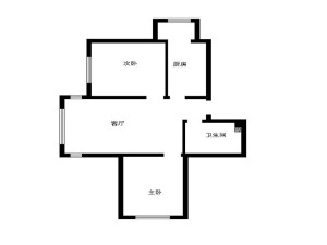 南昌鸿鹏福邸90平米三居室现代风格原始平面图