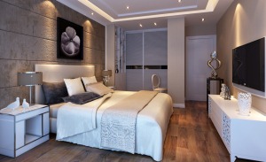 南昌保利香槟94平米三居室现代简约风格卧室效果图