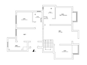 南昌绿地悦城144平米两居室现代简约风格原始户型图