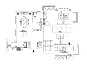 南昌绿地悦城144平米两居室现代简约风格户型布局图