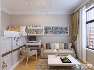 南昌万达文化旅游60平米一居室现代简约风格客厅效果图