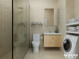 南昌万达文化旅游60平米一居室现代简约风格浴室效果图