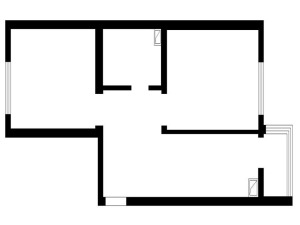 南昌万达文化旅游60平米一居室现代简约风格原始平面图