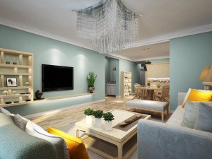 南昌绿地海域香廷128平米三居室现代简约风格案例图
