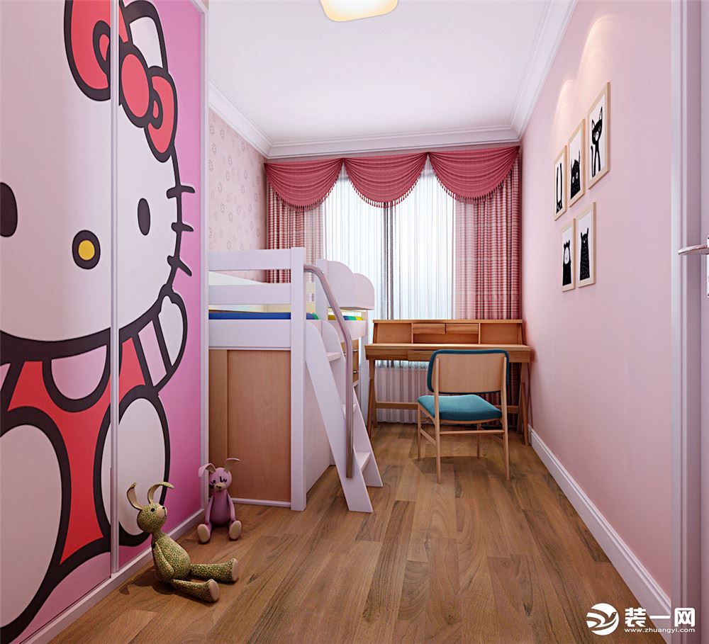 中铁品园96平现代风格儿童房设计效果图