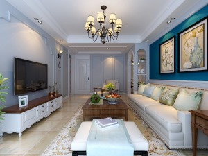 百乐门悦府三居室现代风格设计案例——客厅