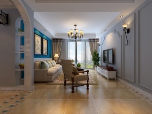 百乐门悦府三居室现代风格设计案例——客厅