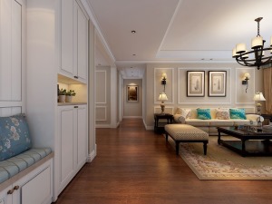 银杏尚郡三居室美式客厅设计案例