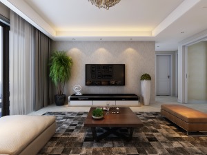 新华阳光国际120平客厅现代设计案例