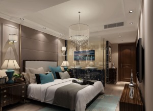 卧室  银海湾新古典装修效果图造价9万
