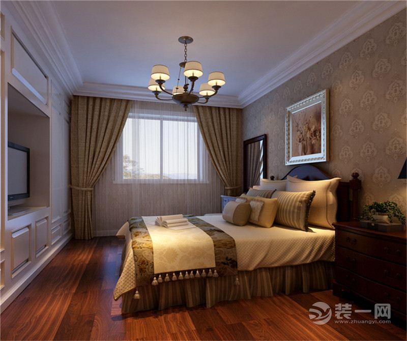 乾城—126平 三居室 造价15万 现代简约卧室效果图