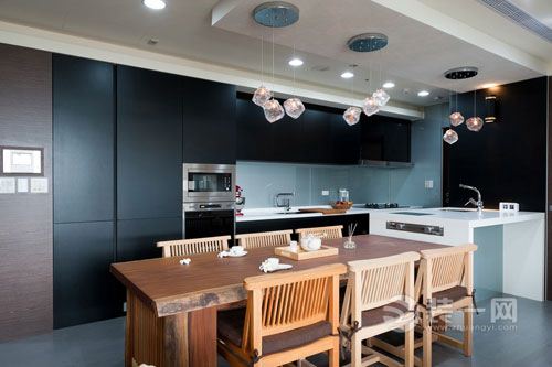 澳海澜庭—127平 三居室 造价21万 混搭风格餐厅效果图