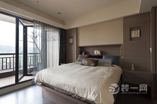 澳海澜庭—127平 三居室 造价21万 混搭风格卧室效果图