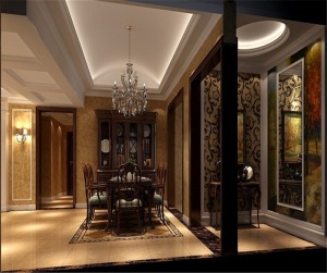 融科东南海 142平 四居室 造价27万 中式风格餐厅效果图