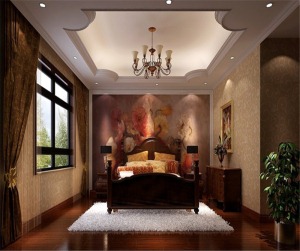 融科东南海 142平 四居室 造价27万 中式风格卧室效果图