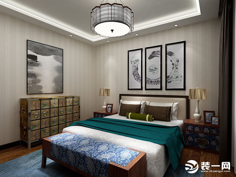 北京业之峰国誉府125平新中式风格三居室--卧室效果图