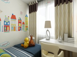 百万庄一号70平二居室混搭风格装修效果图造价25.3万儿童房