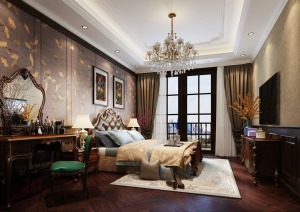 北京業之峰天鵝湖150平美式風格四居室