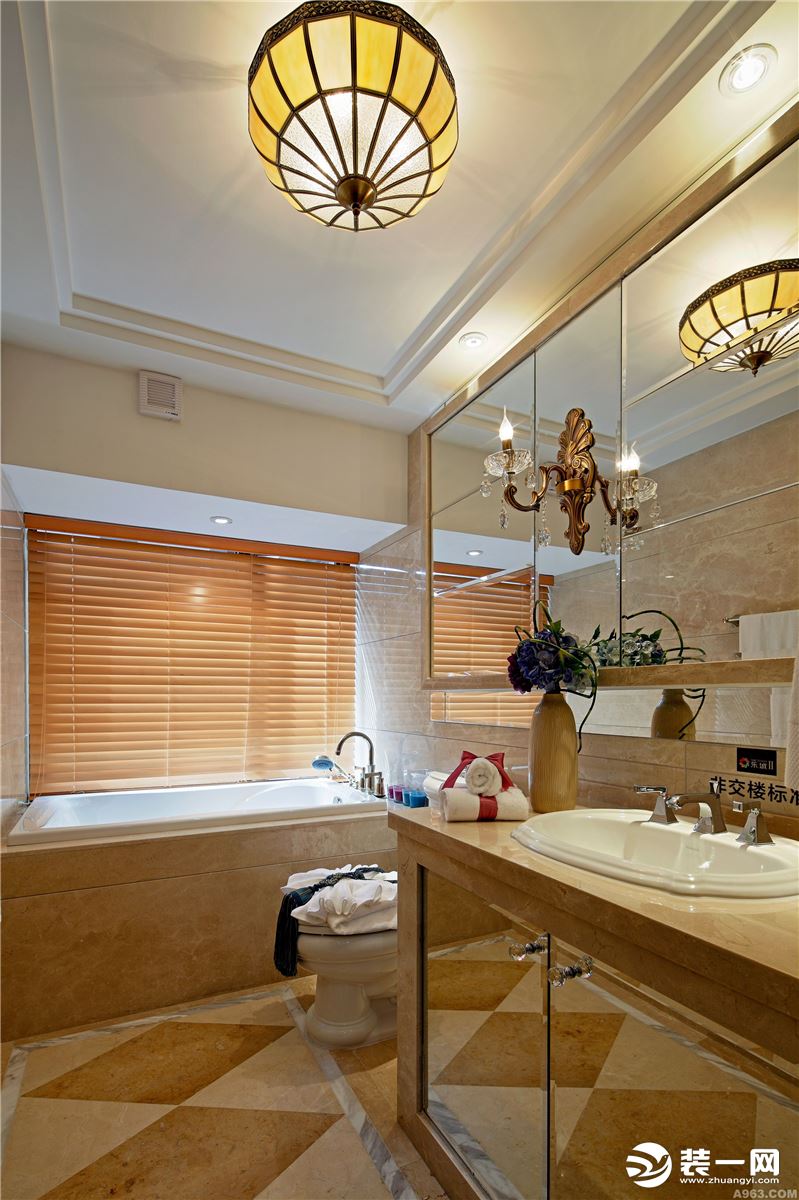 金凯家园120㎡三居室欧式风格装修效果图浴室