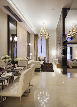 国宾跃层五居室现代风格装修效果图/餐厅