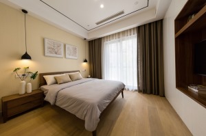 国宾跃层三居室现代风格装修效果图卧室