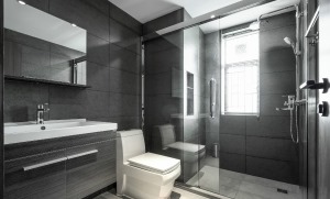江山邑三居室现代风格装修效果图客厅浴室