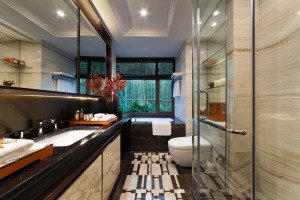 南欧明园三居室混搭风格装修效果图浴室