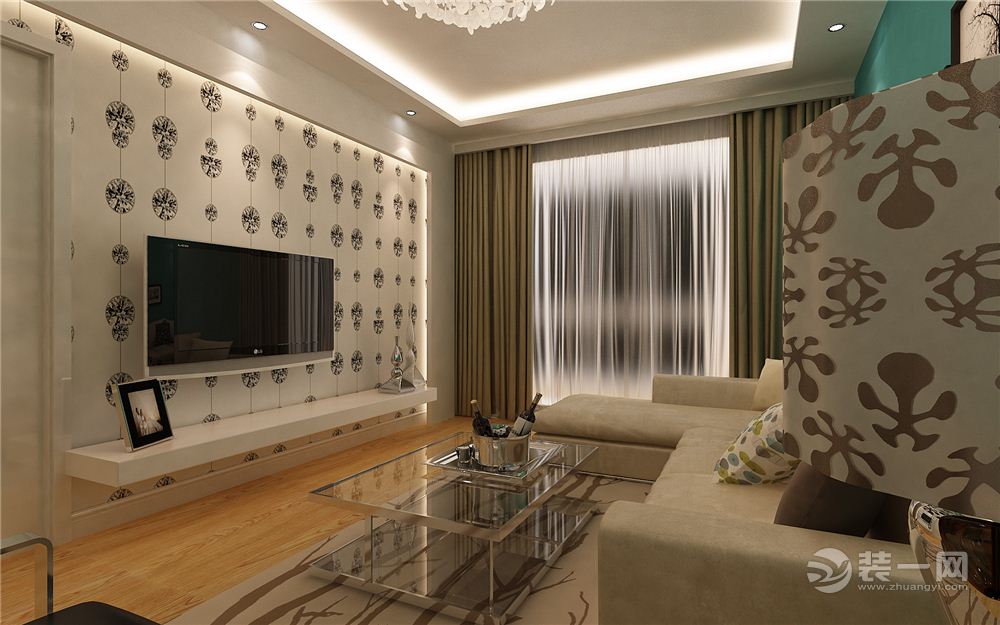 大连卧龙港湾78平二居室现代风格客厅 沙发