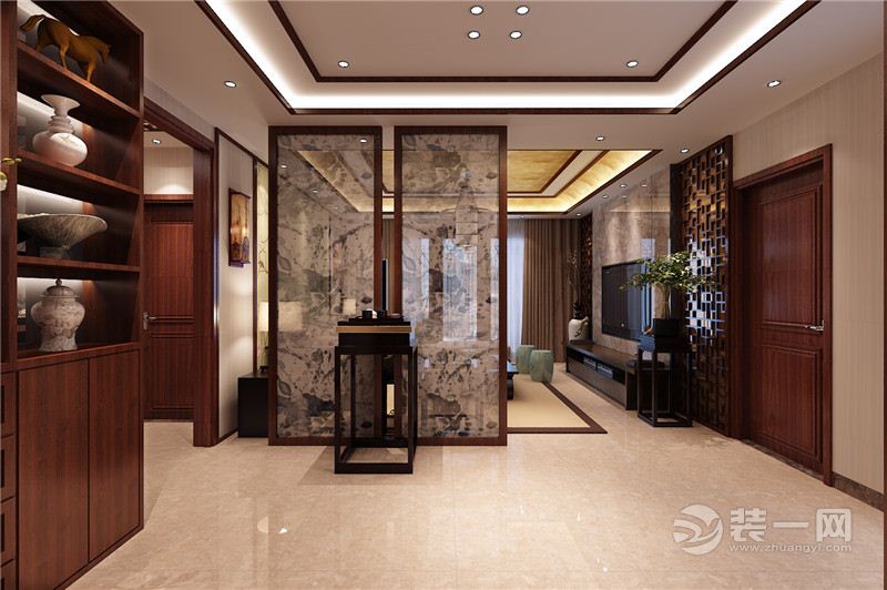 贵阳乐湾国际130平新中式风格客厅装饰