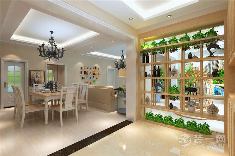 贵阳花果园130平米三居室现代风格餐厅绿植柜