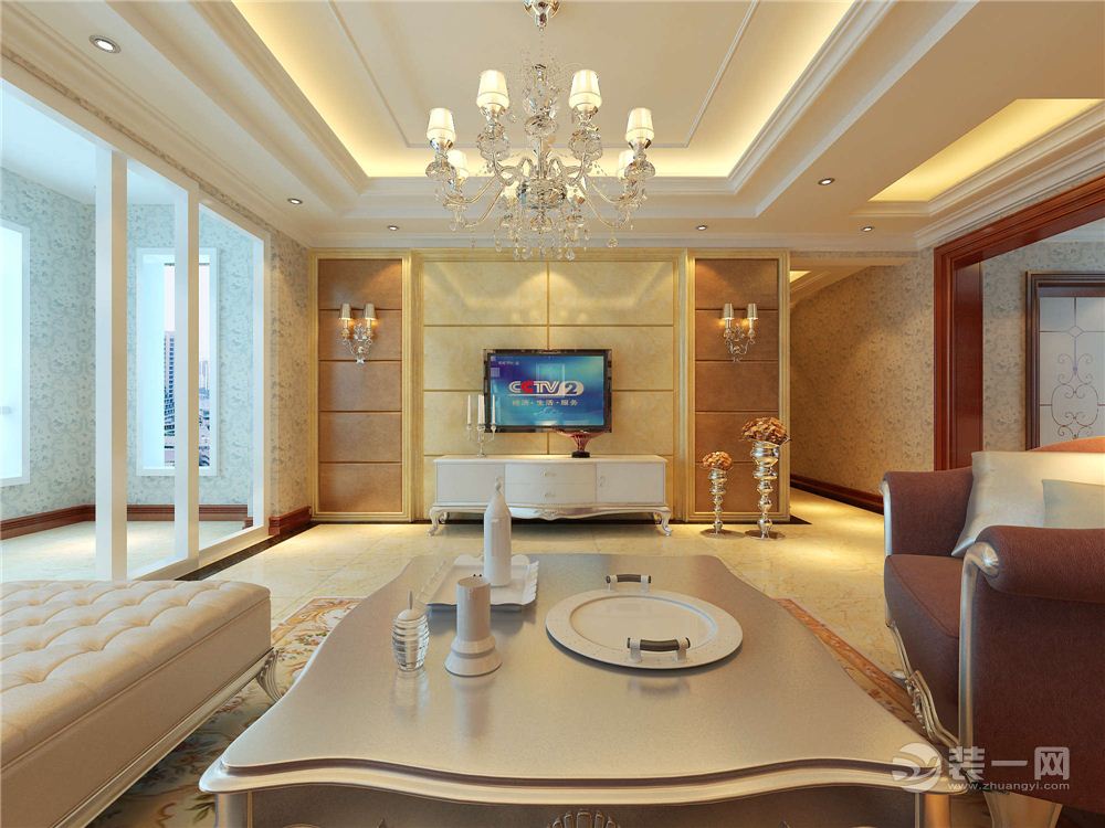 贵阳保利凤凰湾170平米四居室欧式古典风格电视背景