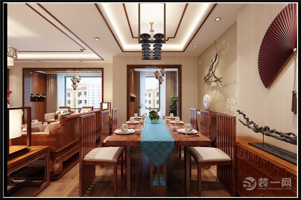 贵阳中铁逸都132平米四居室新中式风格餐厅