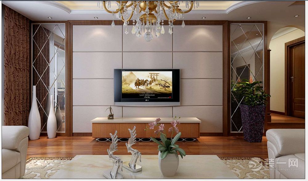 贵阳金元国际152平米四居室简欧风格电视墙