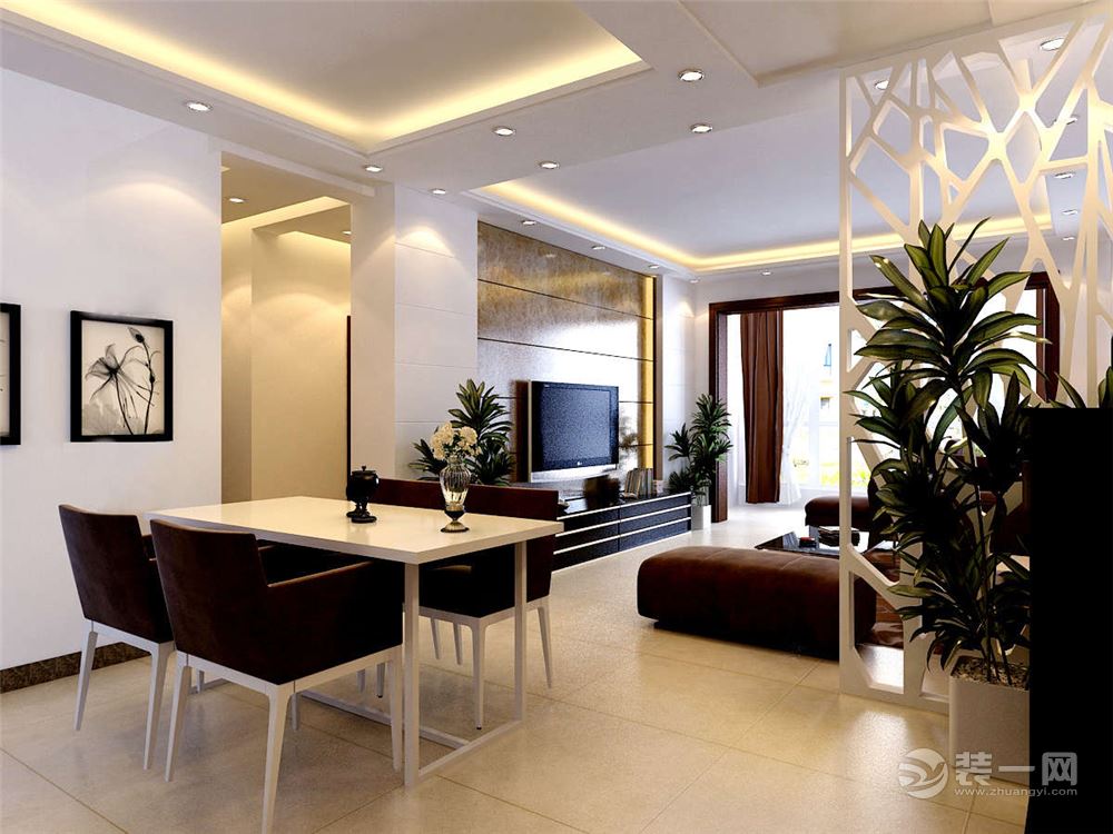 贵阳星岛国际125平米三居室现代风格餐桌