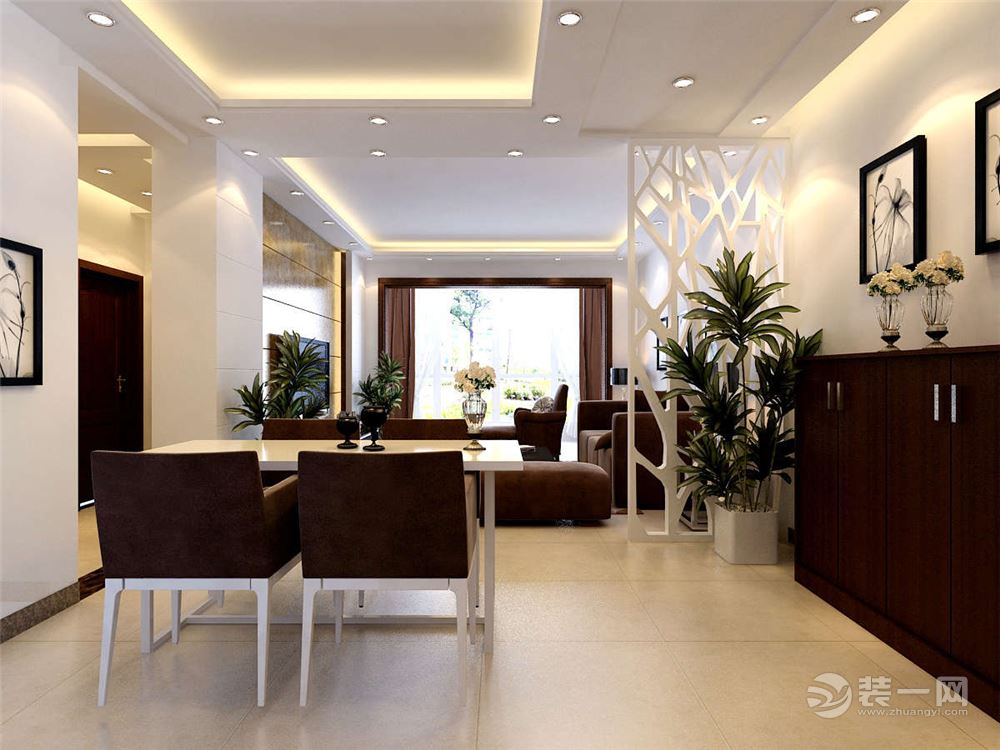 贵阳星岛国际125平米三居室现代风格绿植
