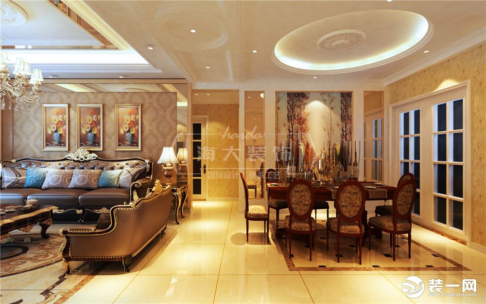 海大装饰-保利凤凰湾138平米三居室欧式风格效果图餐厅