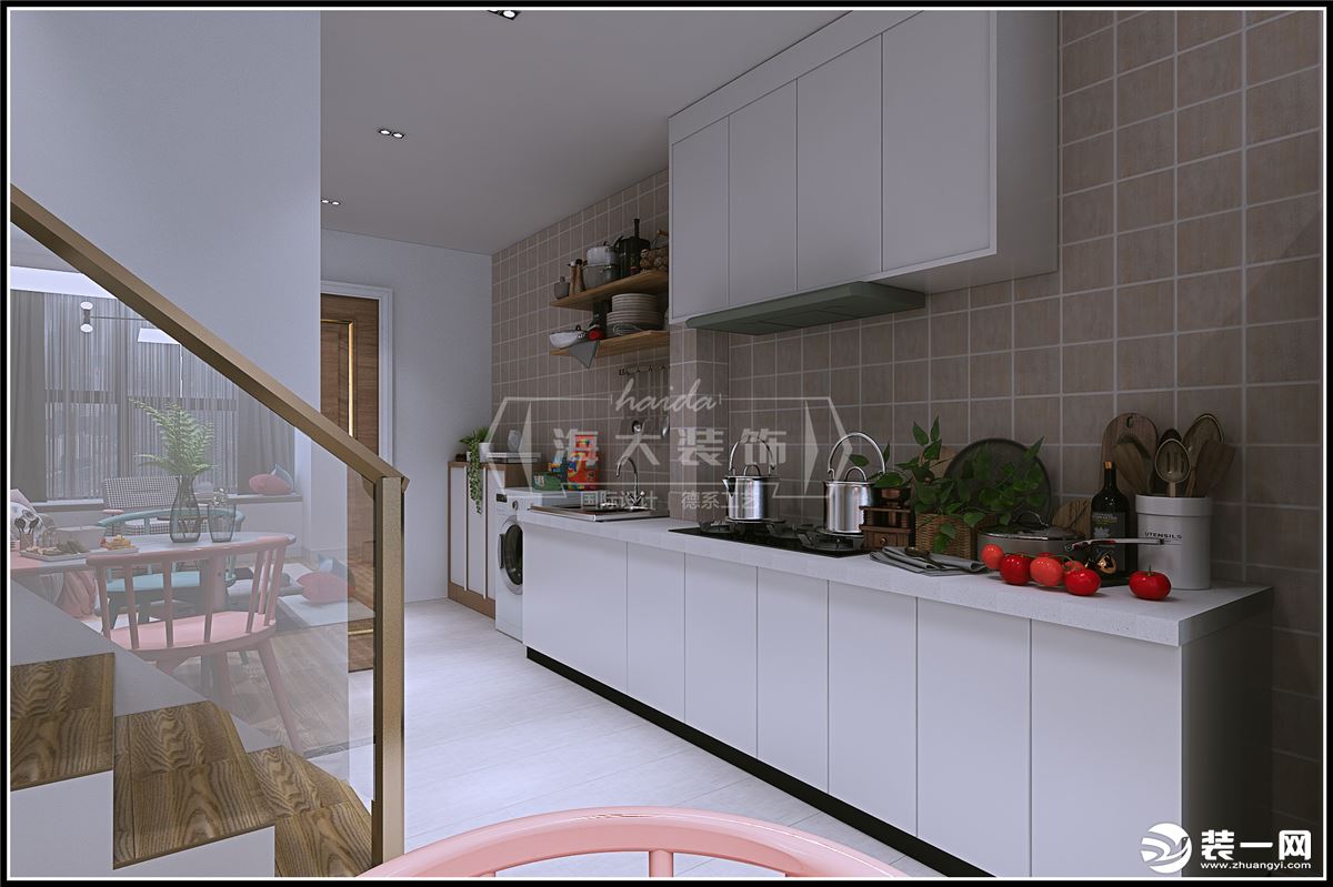 海大装饰-中天PLUS60平二居室北欧风格效果图厨房