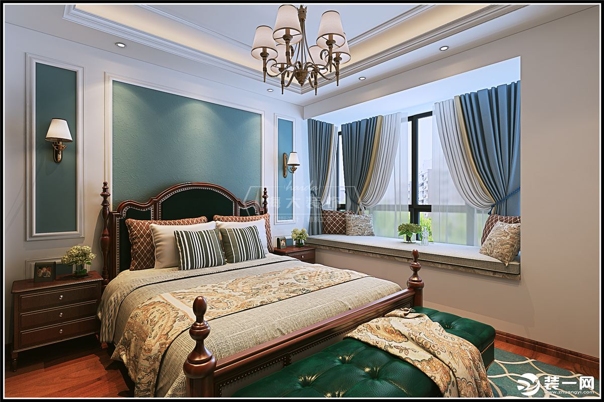  海大装饰-金融城130平米欧式古典风格效果图 卧室