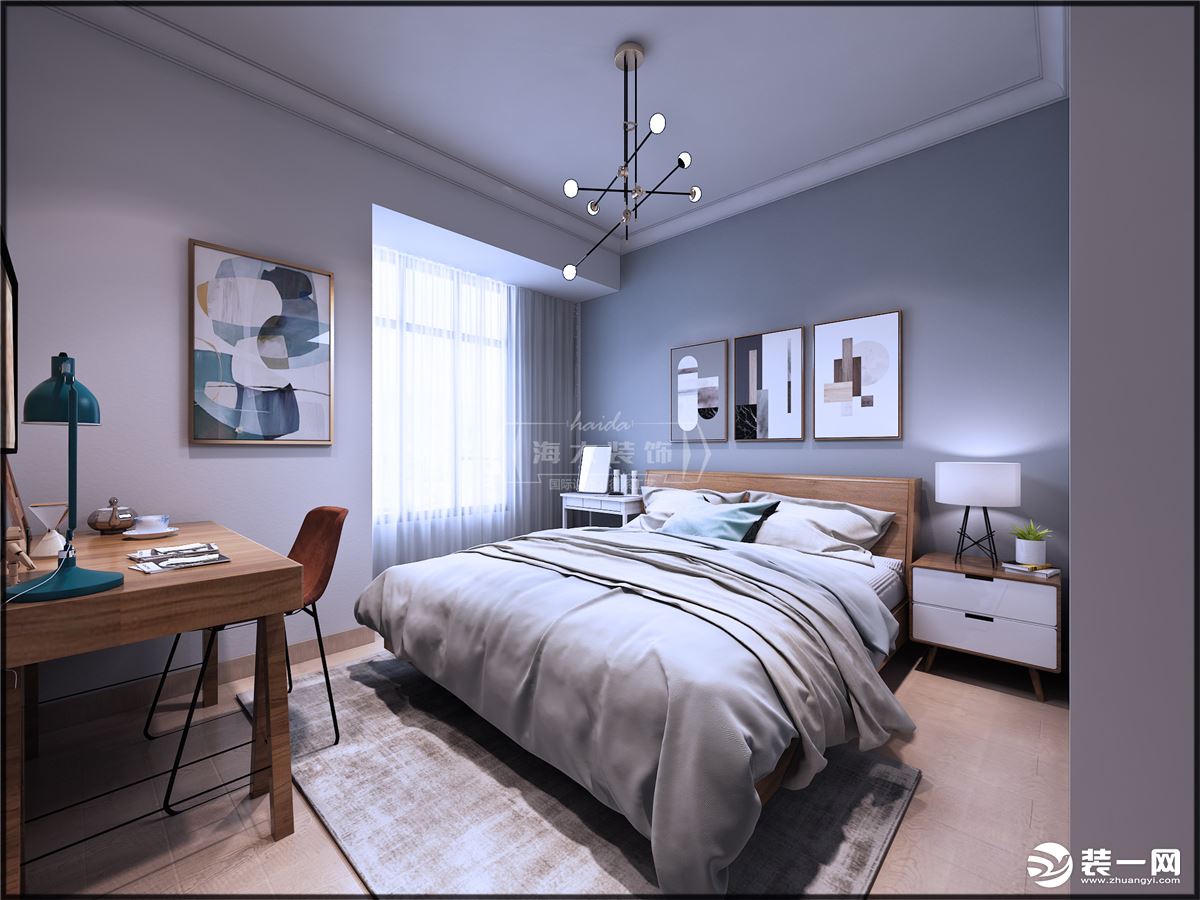 海大装饰-优品现代城116平米现代风格效果图卧室