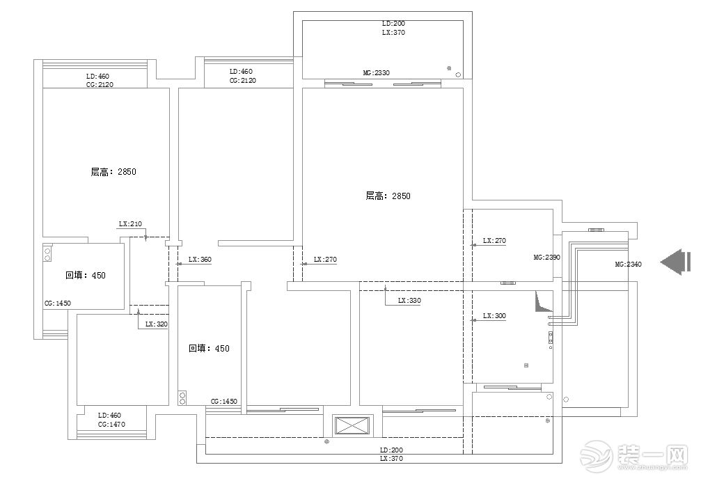 海大装饰-未来方舟156平米现代风格效果图户型图