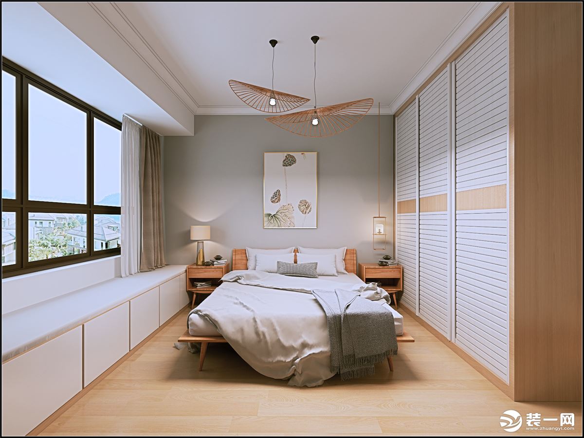  海大装饰-保利凤凰湾140平米日式风格效果图 卧室