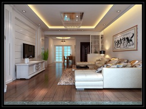 贵阳金元国际142平米三居室现代风格客厅地板